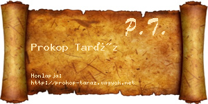 Prokop Taráz névjegykártya